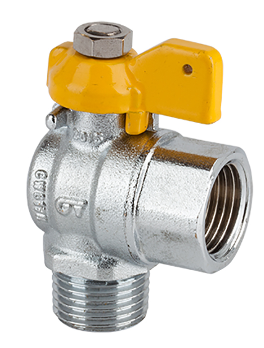 Válvula esfera escuadra para gas, M-H