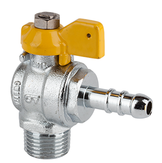 Válvula escuadra para gas, M-conexión manguera