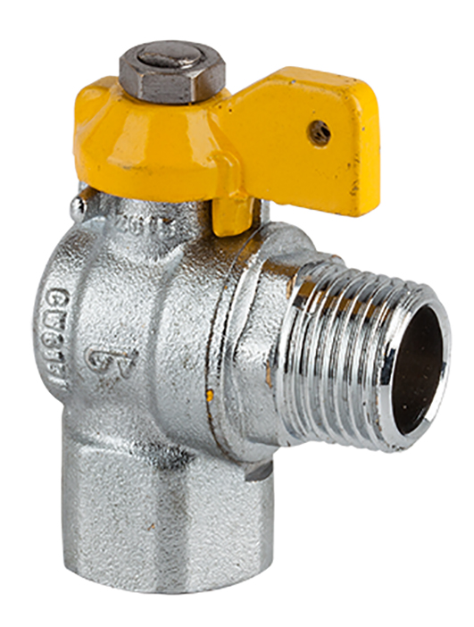 Válvula esfera escuadra para gas, H-M