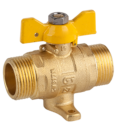 Válvula esfera recta para gas con patas, M-M