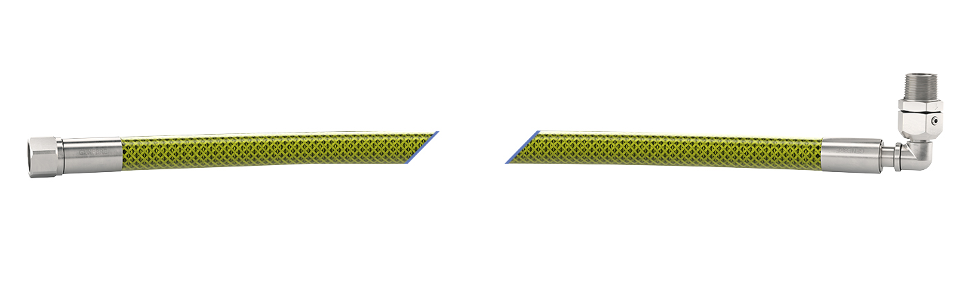 Conjunto flexible inoxidable con valvula de seguridad DN 8 para aparatos de gas