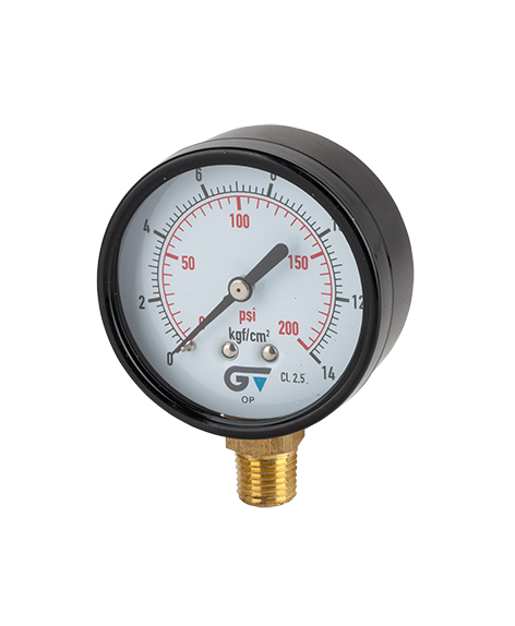 Manómetro Ø 63 mm, salida inferior, rosca NPT 1/4"