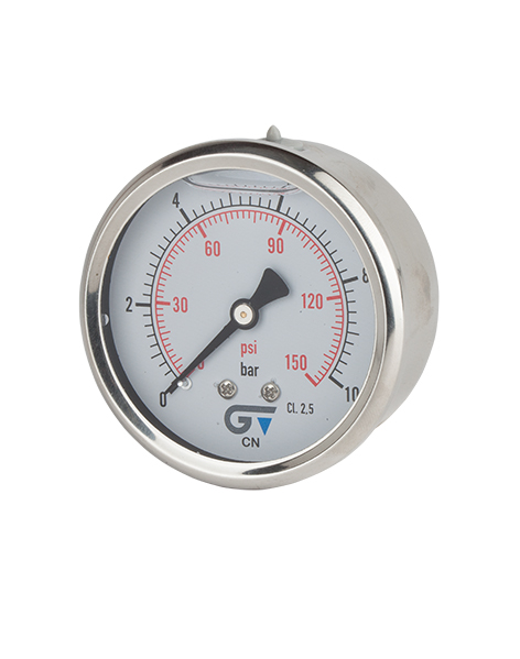 Manómetro Ø 63 con glicerina, salida posterior, rosca BSP