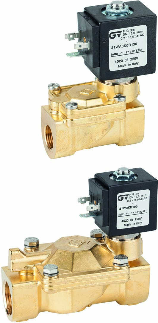 Electroválvula de acción indirecta 2 vías N.C. rosca NPT