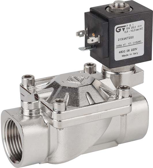 Electroválvula de acción indirecta 2 vías N.C.