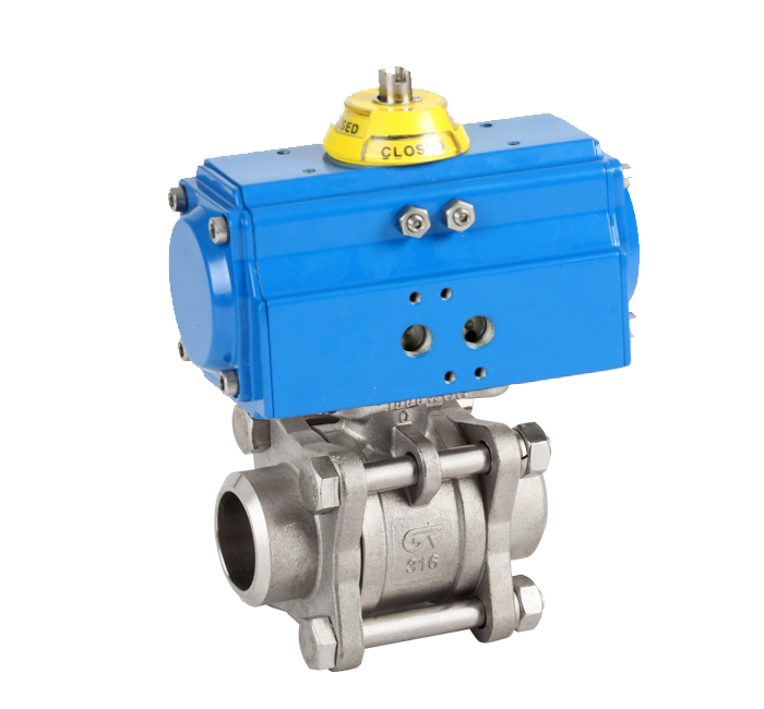 Válvula esfera 3 piezas Butt weld ANSI B 16.25/ Actuador Gen-Air
