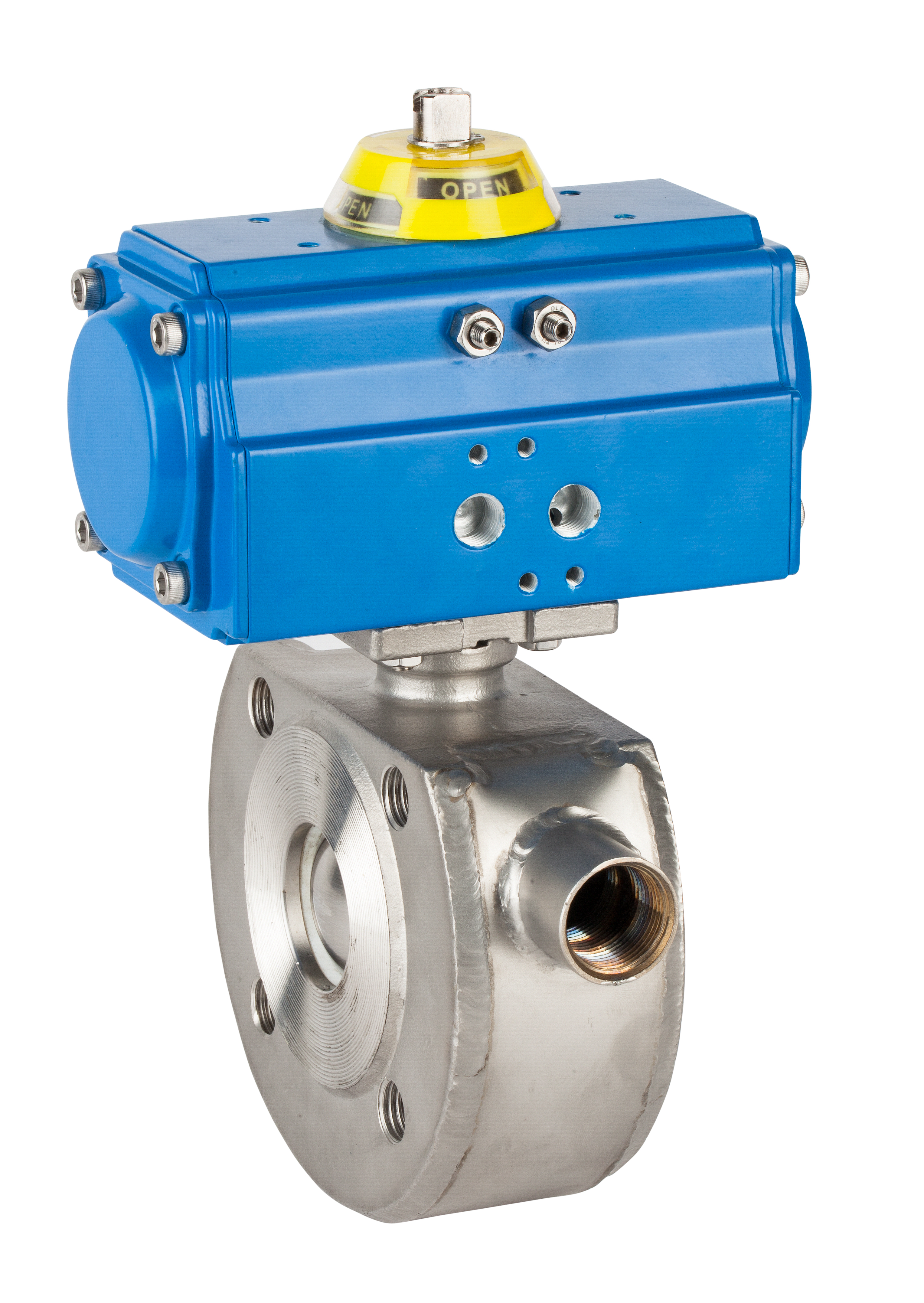 Válvula esfera 1 pieza tipo wafer con cámara de calefacción