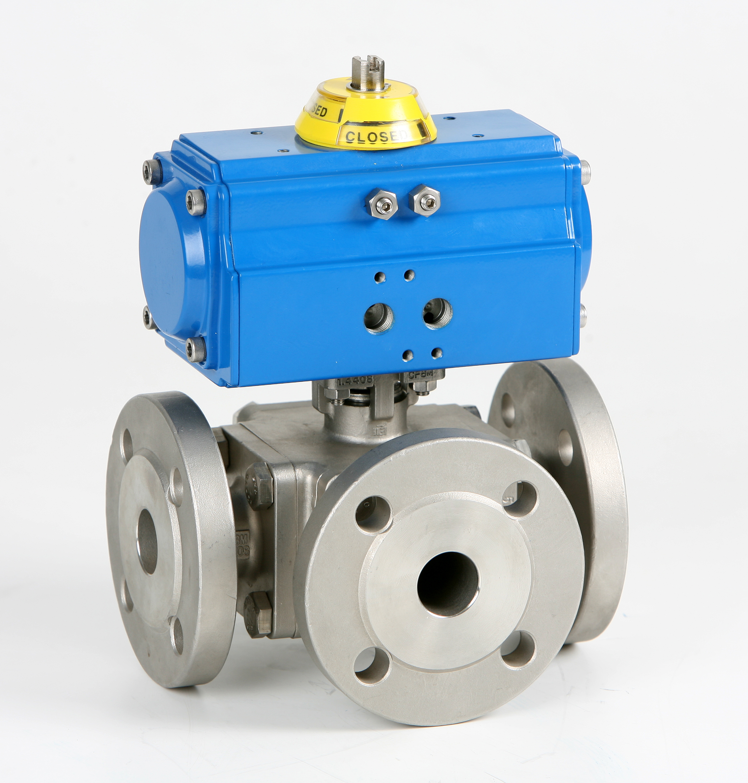 Válvula esfera 3 vías bridada “L” / Actuador GNP