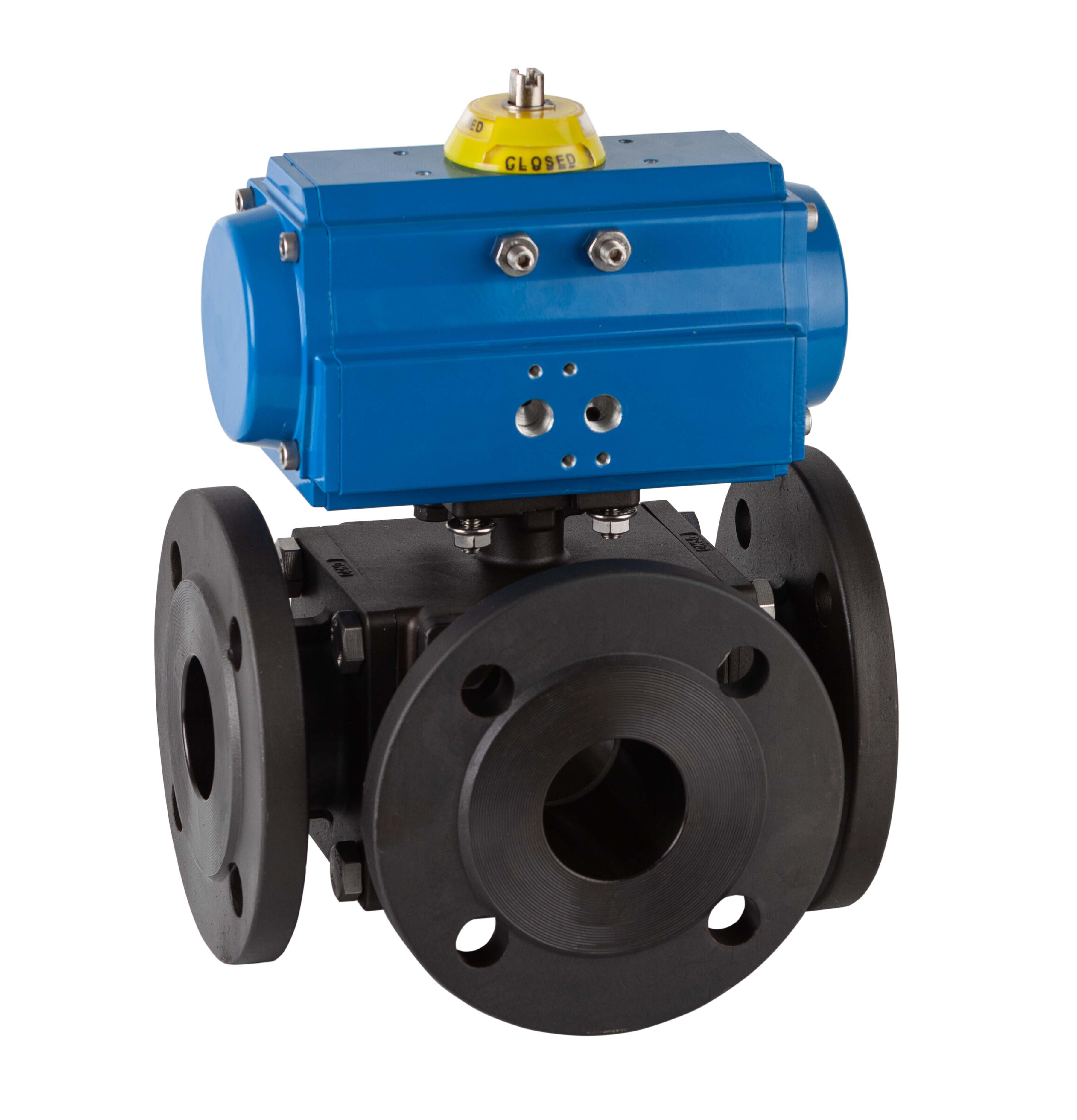 Válvula esfera 3 vías bridada "T"