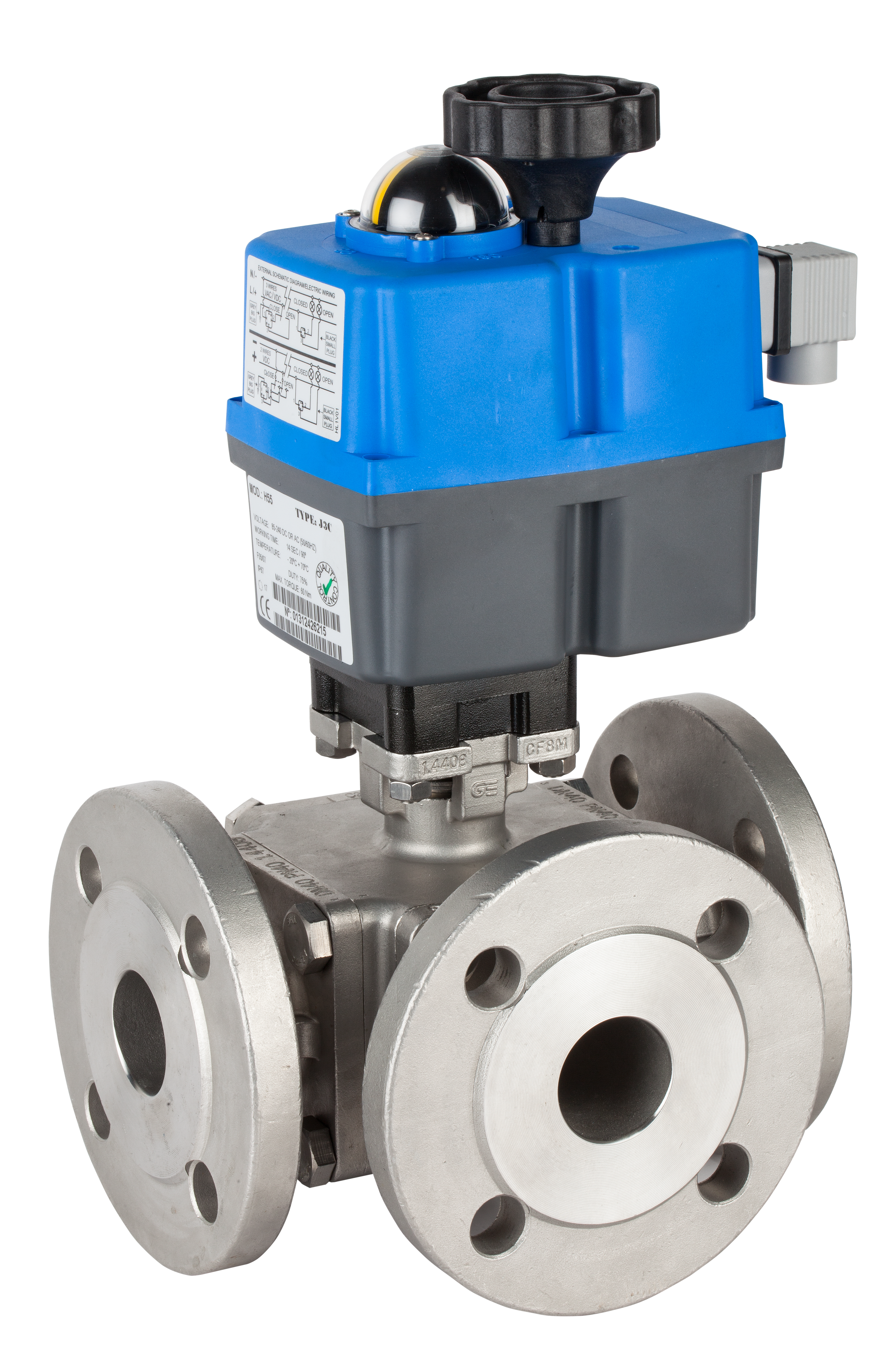 Válvula esfera 3 vías bridada “L” o “T”