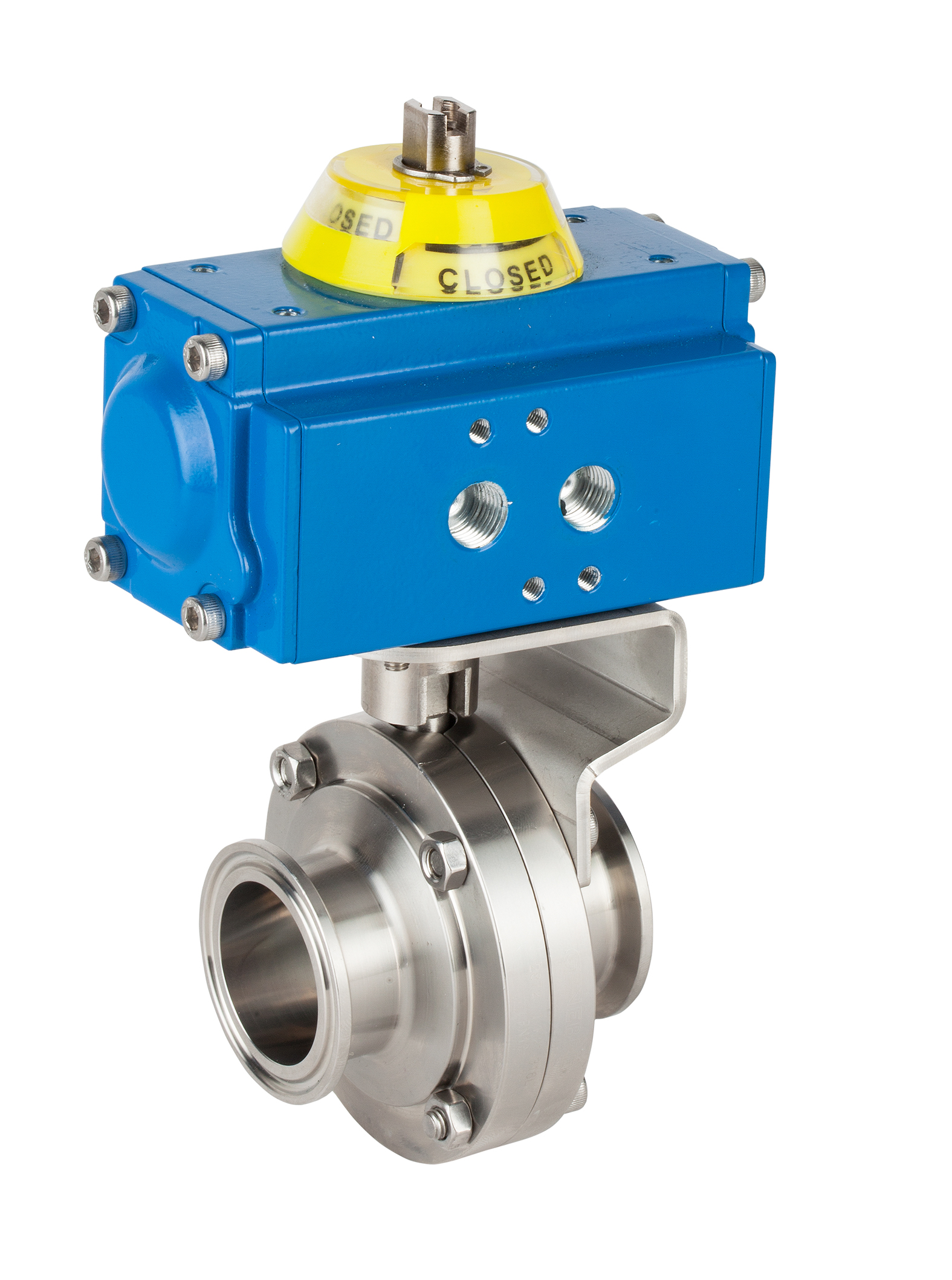 Válvula mariposa extremos clamp con actuador GNP