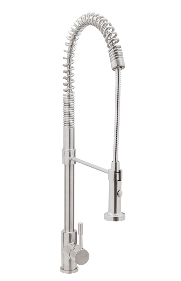 Grifo de cocina monomando inox con muelle TAU