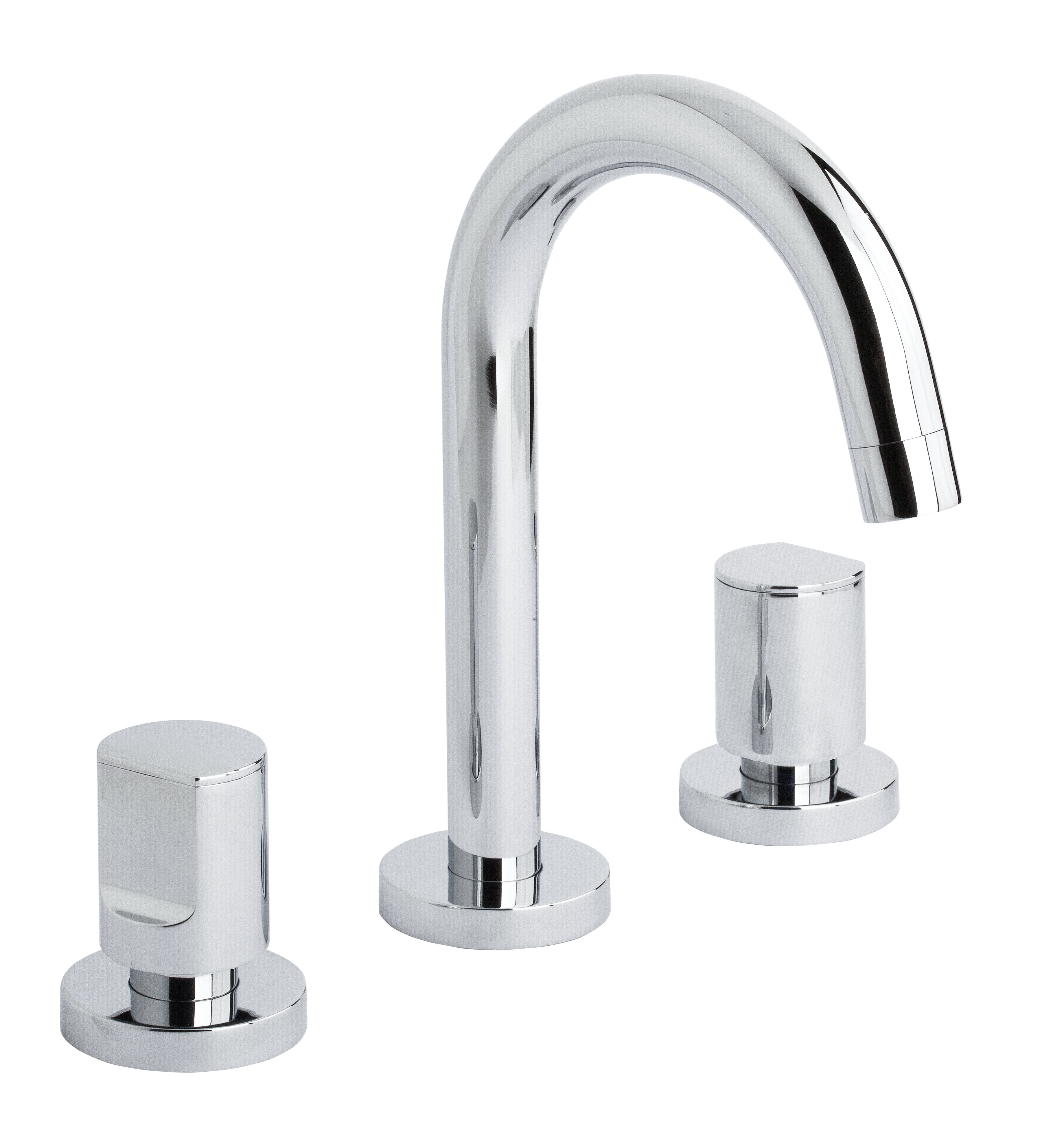 Batería de lavabo caño cisne