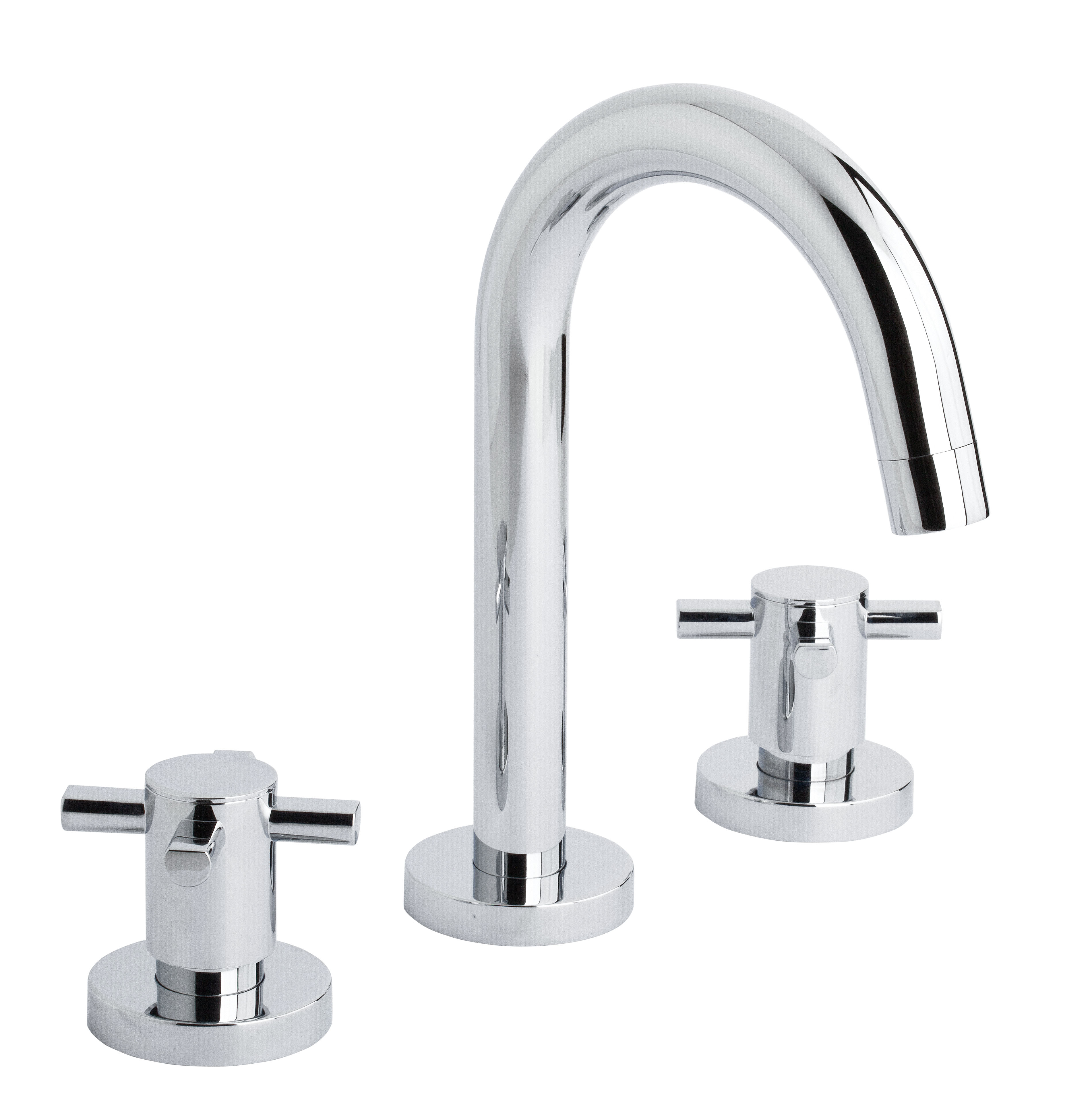 Batería de lavabo caño cisne