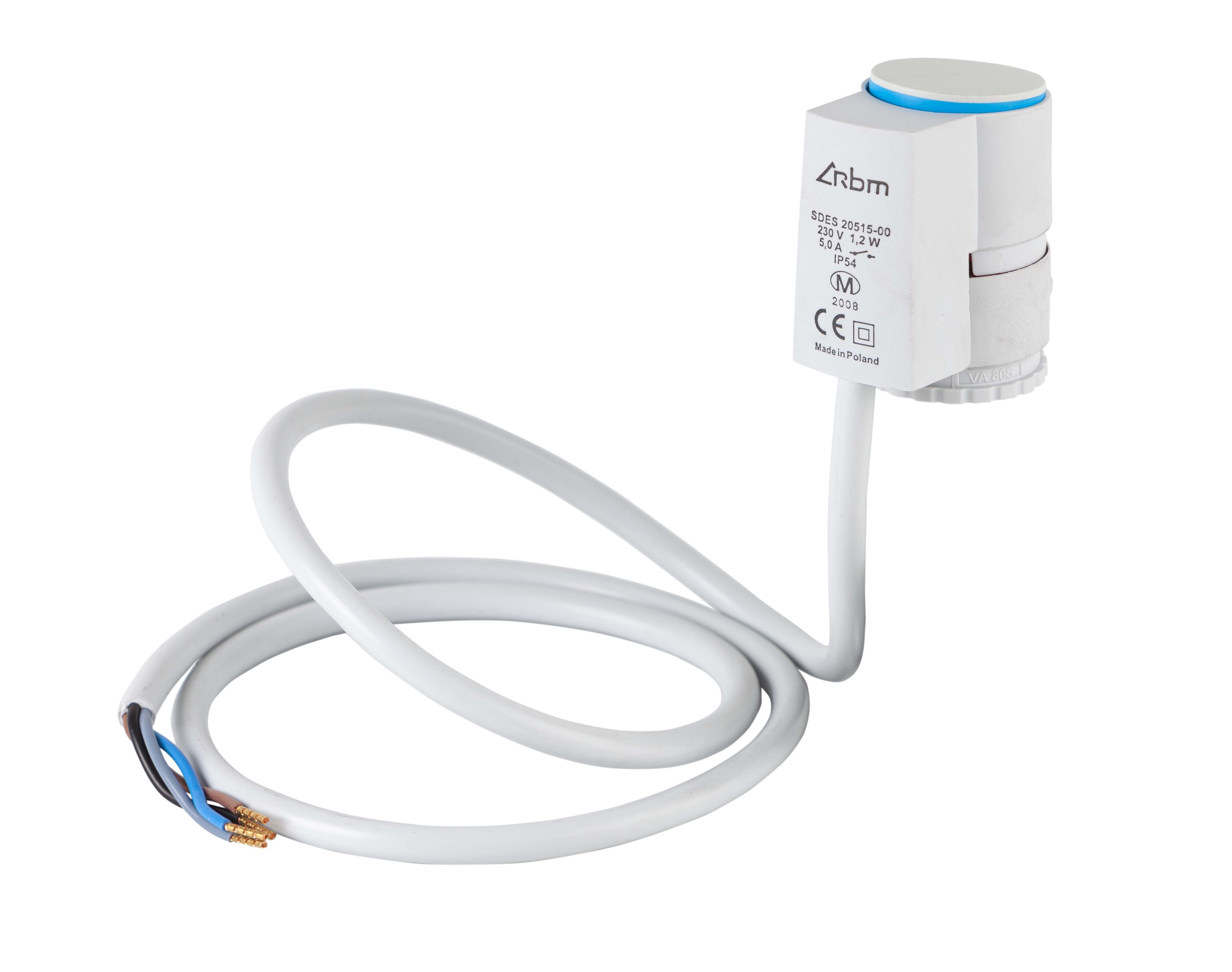 Actuador electrotérmico con microrruptor auxiliar