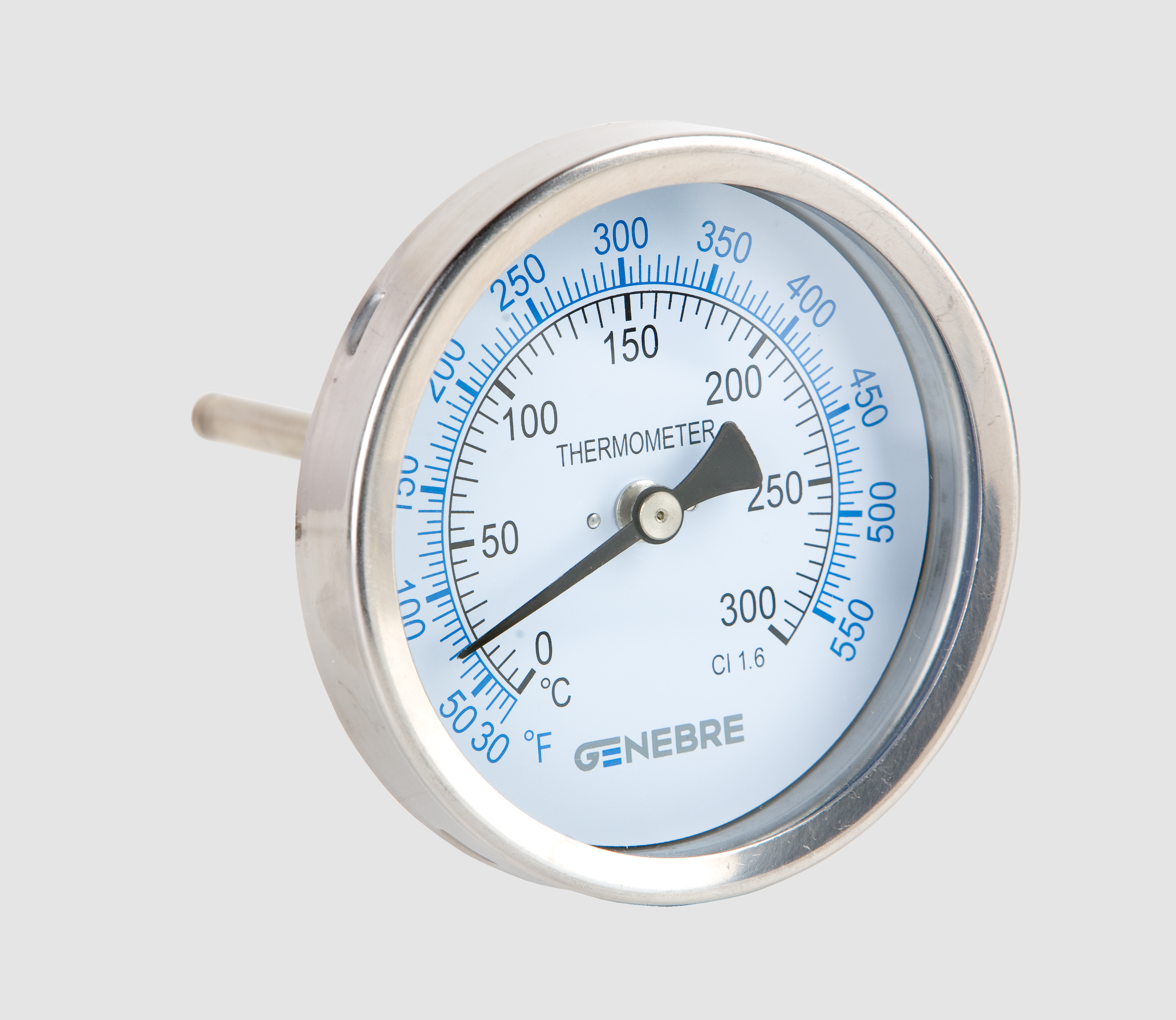 Termómetros bimetálicos inoxidables. Conexión posterior