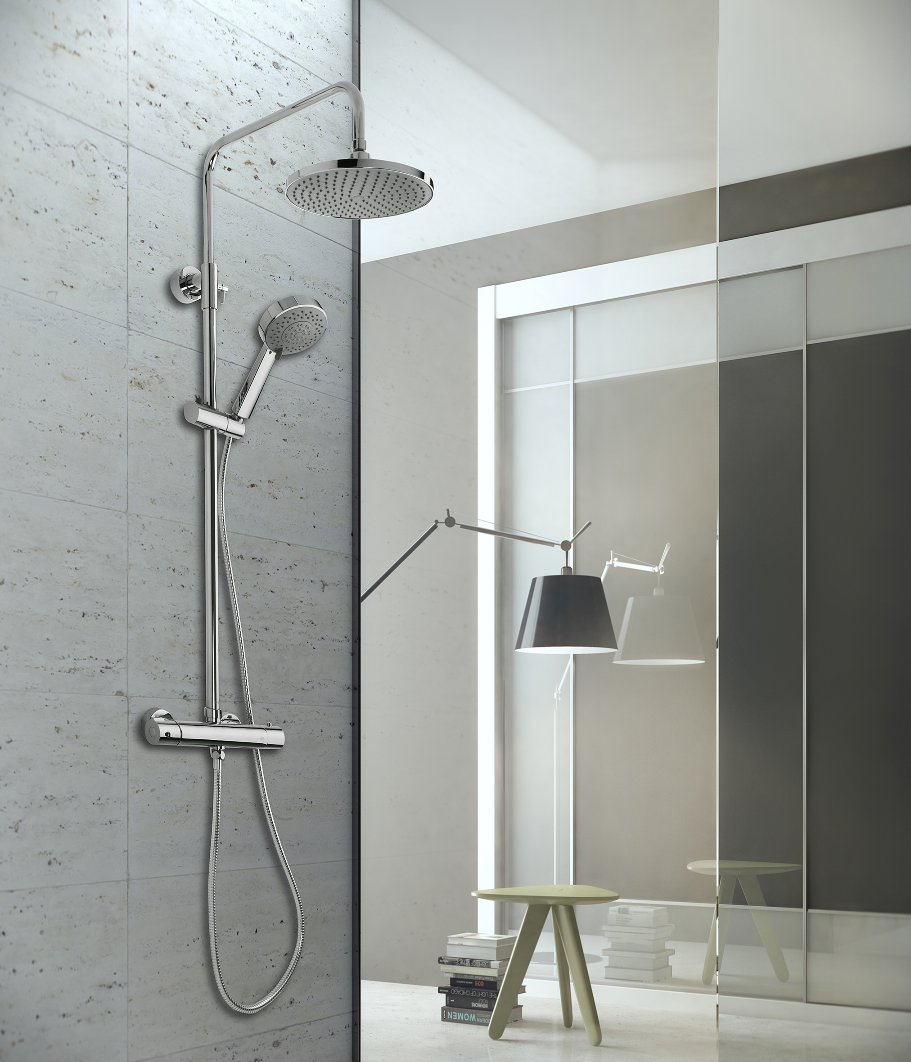 Columna termostática extensible con kit